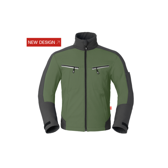 Havep 40145 Softshell Jas - heren - bosbouw groen / charcoal grijs