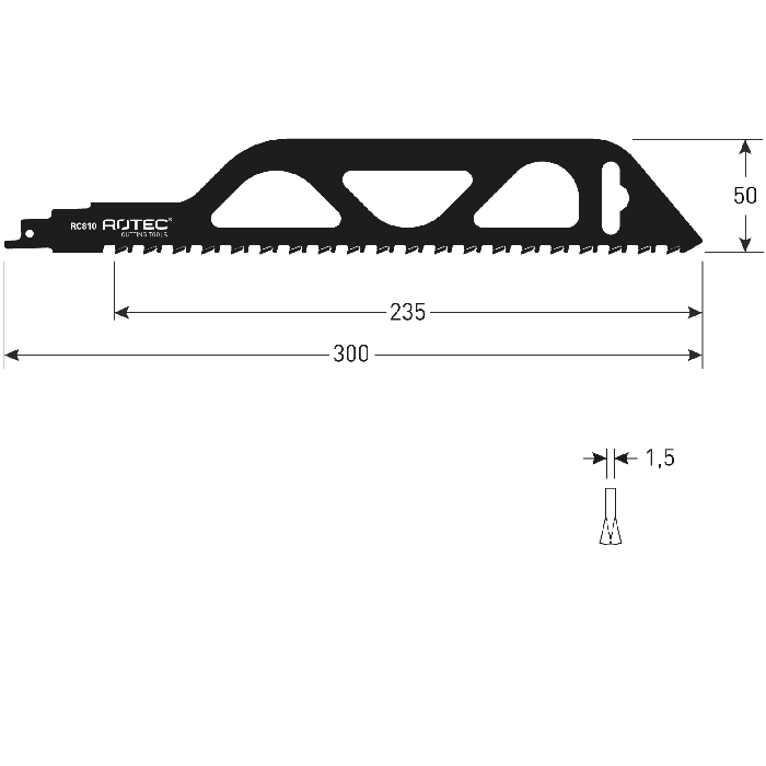 Rotec Reciprozaagblad RC810 / S1243HM - 300 mm - 525.0810