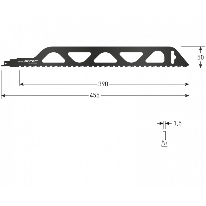 Rotec Reciprozaagblad RC820 / S2243HM - 455 mm - 525.0820