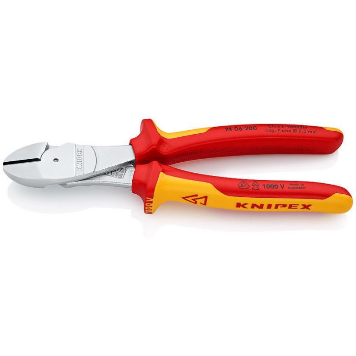 Knipex 74 06 200 Kracht-zijsnijtang VDE - 200 mm -1000 V - gepolijste kop