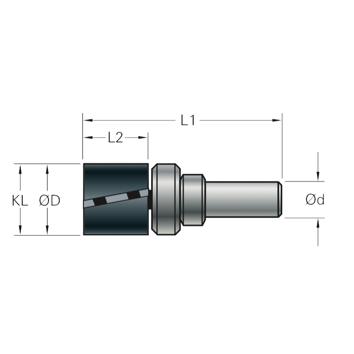 Stehle Hardmetalen Kantenfrees met aanlooplager boven met scherende snede - Ø19 x 83 mm - 58512020