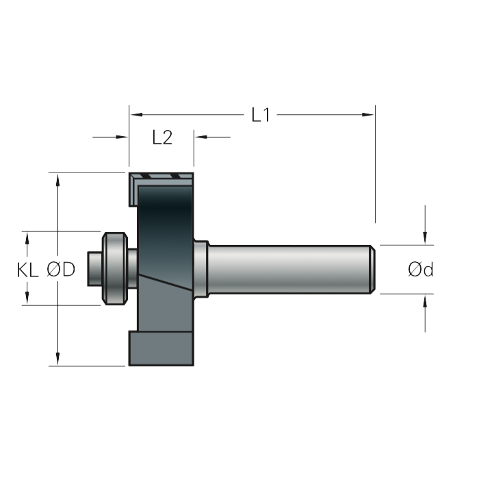 Stehle Hardmetalen Sponningfrees met aanlooplager onder - Ø31,8 x 57 mm - 58512014