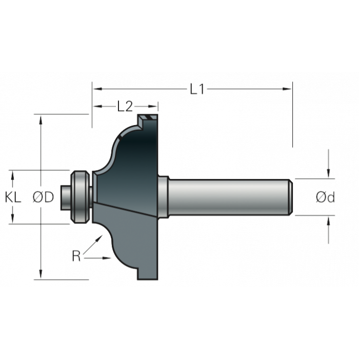 Stehle Hardmetalen Multiprofielfrees met aanlooplager - Ø29 x 45 mm, R=4,0 mm - 50512068