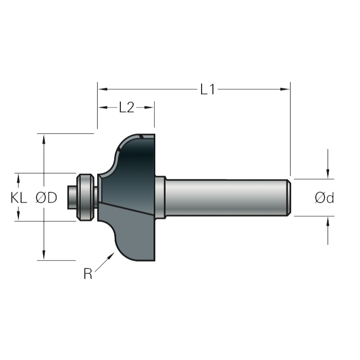 Stehle Hardmetalen Multiprofielfrees met aanlooplager - Ø29 x 45 mm, R=4,0 mm - 50512064