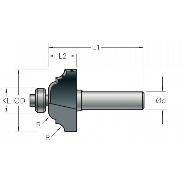 Stehle Hardmetalen Multiprofielfrees met aanlooplager - Ø29 x 43 mm, R=4,0 mm - 50512072