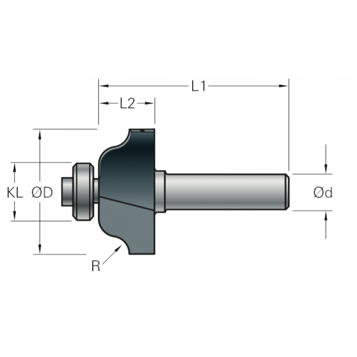 Stehle Hardmetalen Multiprofielfrees met aanlooplager - Ø25,5 x 44 mm, R=4,0 mm - 50512083