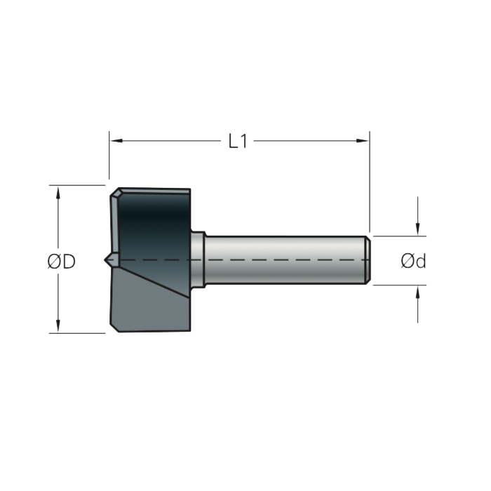 Stehle Hardmetalen cilinderkopboor - beslagfrees zonder voorsnijder - Ø35 x 57 mm - 58904904