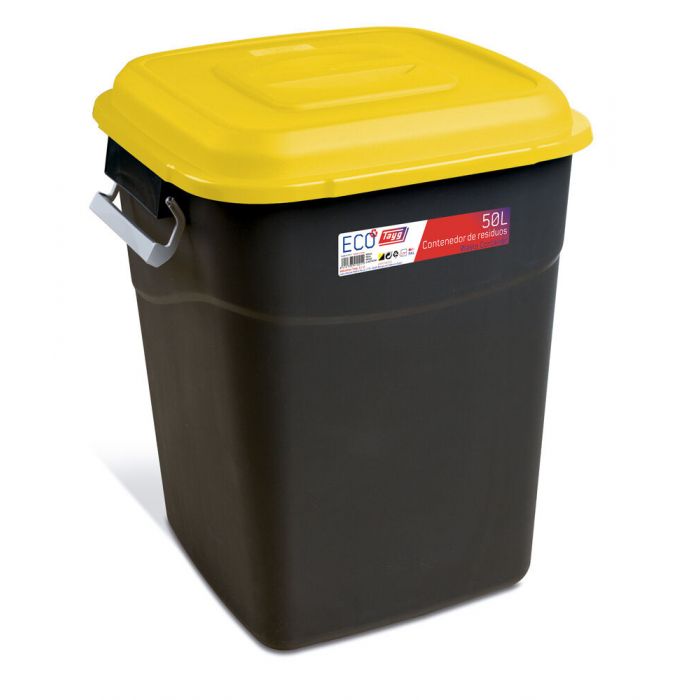 Tayg Afvalcontainer - 50 liter - geel/ zwart - 412011