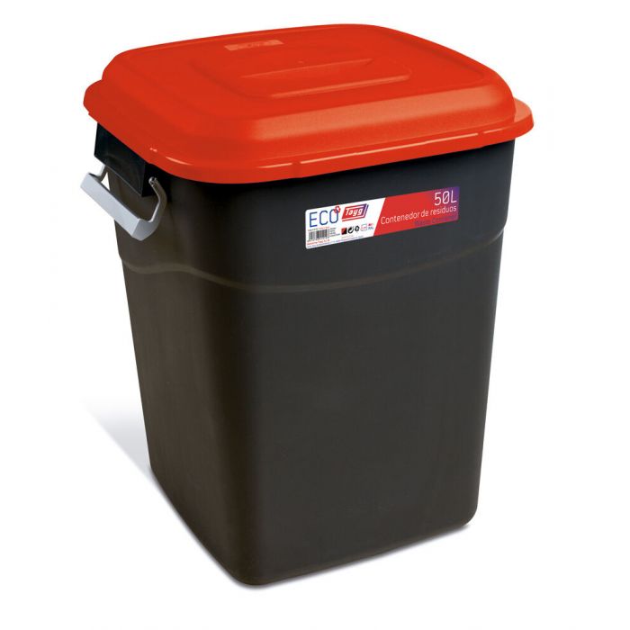 Tayg Afvalcontainer - 50 liter - rood/ zwart - 412103