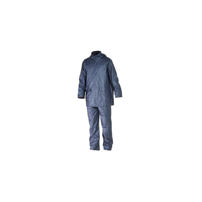 H-Flexwear PU30NB Regenpak met capuchon - PU - marine blauw