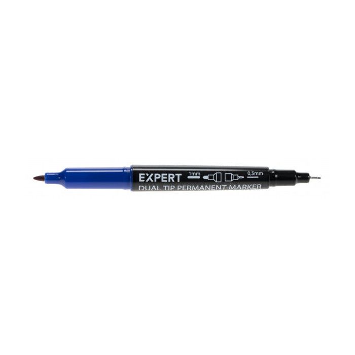 Expert Dubbel Dual Tip permanent markeerstift - blauw - 1,0 en 0,5 mm - 8433010