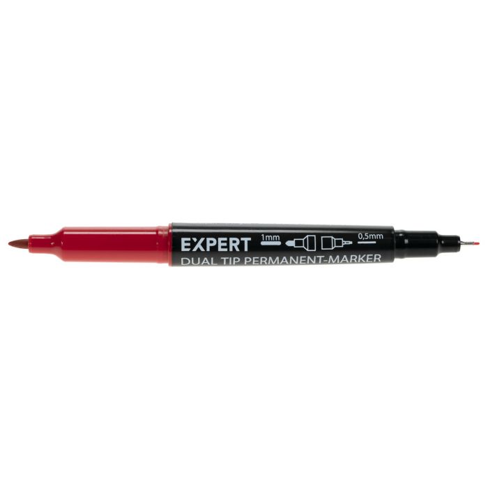 Expert Dubbel Dual Tip permanent markeerstift - rood - 1,0 en 0,5 mm - 8432010