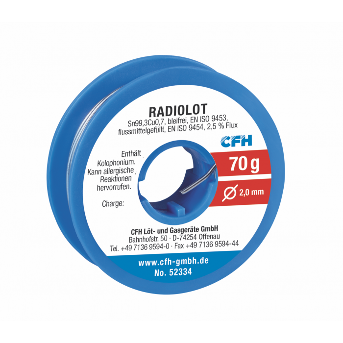 CFH RL 334 Radiosoldeer - Ø2 mm, 70 gram - 52334