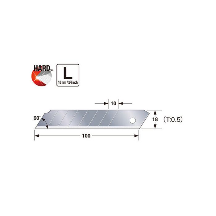 Tajima LCB-50 Endura-Blade™ L reserve afbreekmessen - 18 mm - 10 stuks