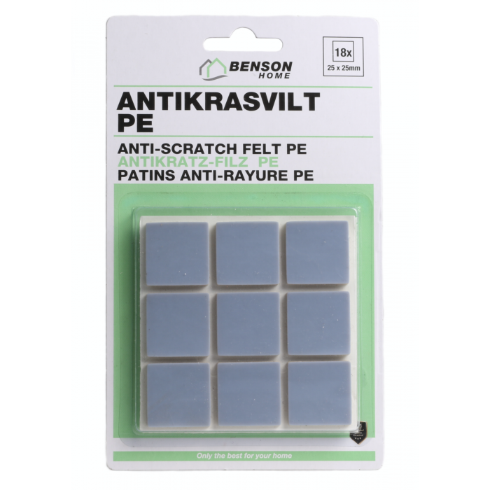 Benson 010188 Antikras vilt met PE - grijs - 25x25 mm