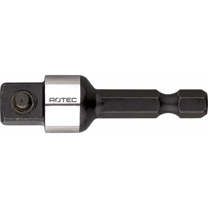 Rotec Adapter 1/4"- E6,3 naar 3/8" 4-kant met stift - 50 mm - 820.00501