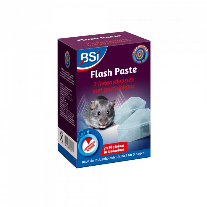 BSI Muizenlokdoos met Flash Paste pastalokaas - 2 doosjes met 20 gram lokaas - 64367