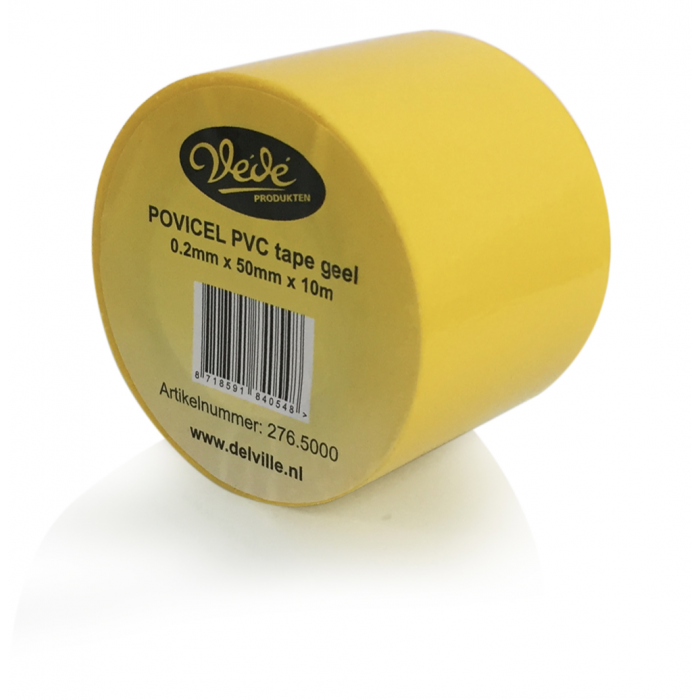 VÉDÉ POVICEL PVC tape - geel - 5 cm x 0,2 mm x 10 mtr - 276.5000