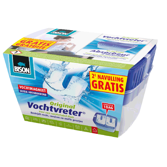 Bison Vochtvreter® Original apparaat 900 gram + gratis vochtmagneet navulling - 6313249