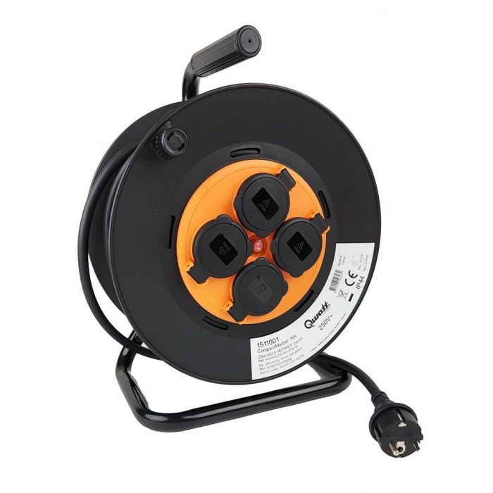 Qwatt Pro CompactMaster kabelhaspel - 25 meter,  3x1,5 mm² - H07RN-F neopreen - 1511001