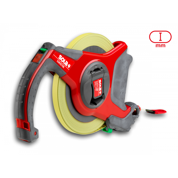 Sola SURVEYOR SC 50 m/B Landmetermaat met stalen band - 50 meter x 13 mm - 50048901