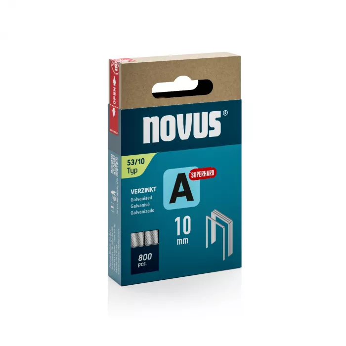 Novus Fijne draadnieten Superhard - A type 53 - 10 mm - 800 stuks - 042-0778