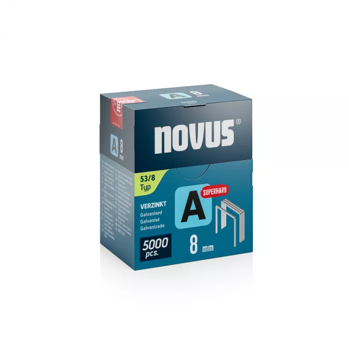 Novus Fijne draadnieten Superhard - A type 53 - 8 mm - 5000 stuks - 042-0762