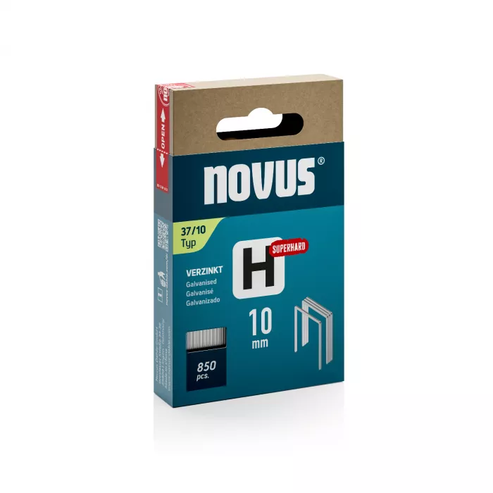 Novus Fijne draadnieten - H type 37 - 10 mm - 850 stuks - 042-0786