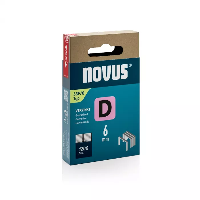 Novus Platte draadnieten - D type 53F - 6 mm - 1200 stuks - 042-0788