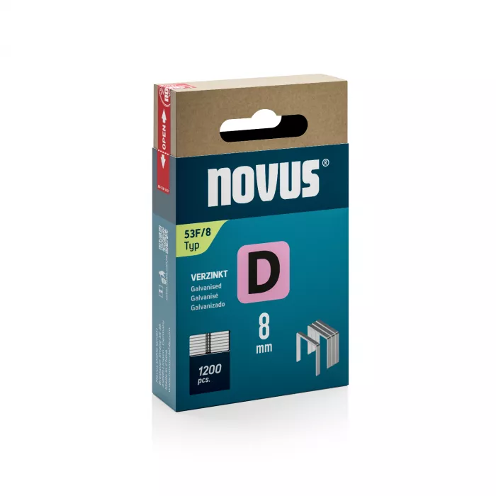 Novus Platte draadnieten - D type 53F - 8 mm - 1200 stuks - 042-0789