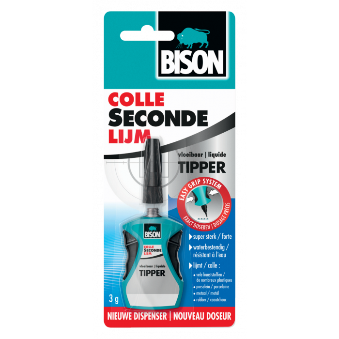 Bison Secondelijm - 3 gram - tipper - 6302066