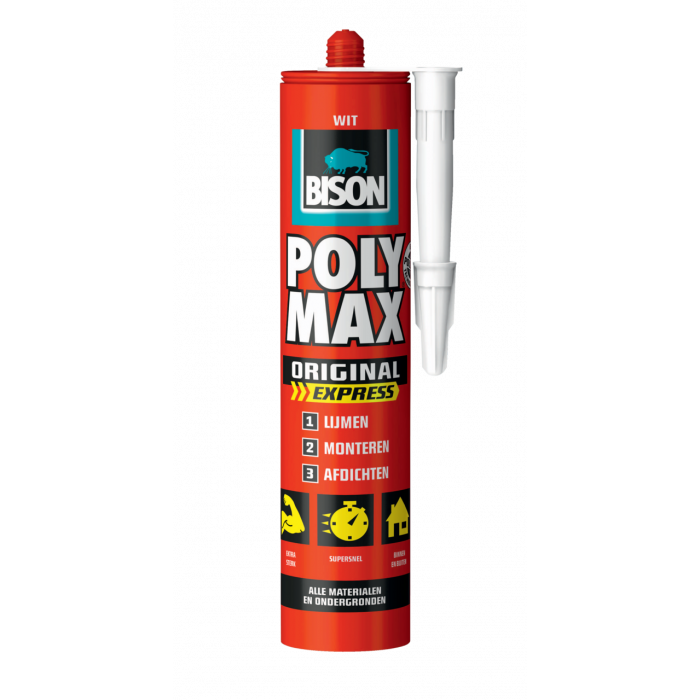 Bison POLY MAX® Express montagekit - wit - 425 gram - koker - 6306503