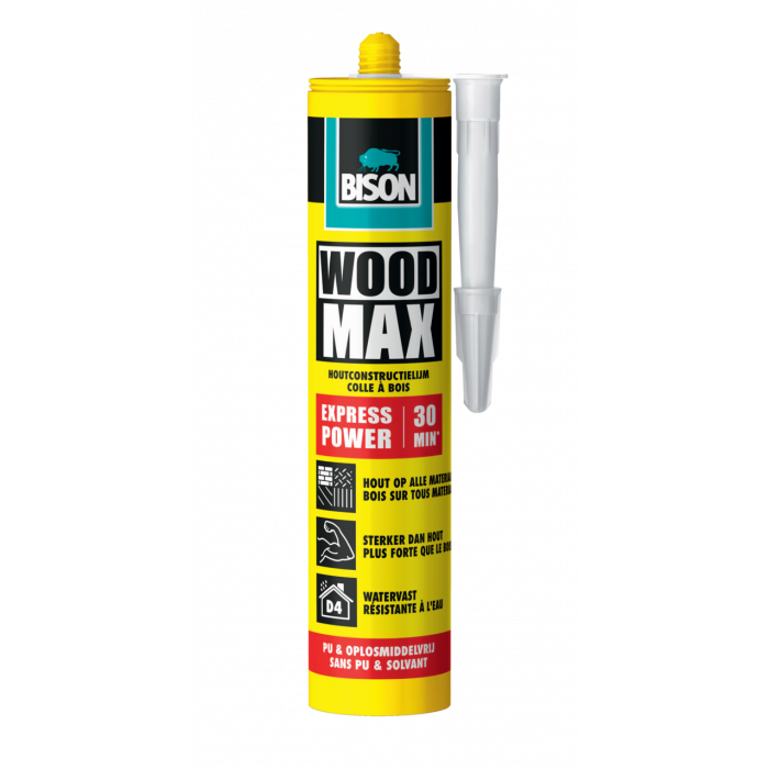 Bison Wood Max Express Power Houtconstructielijm D4 - 380 gram - koker - 6314516