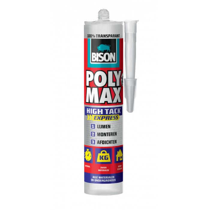 Bison POLY MAX® High Tack Express - transparant - 300 gram - koker - 6311911