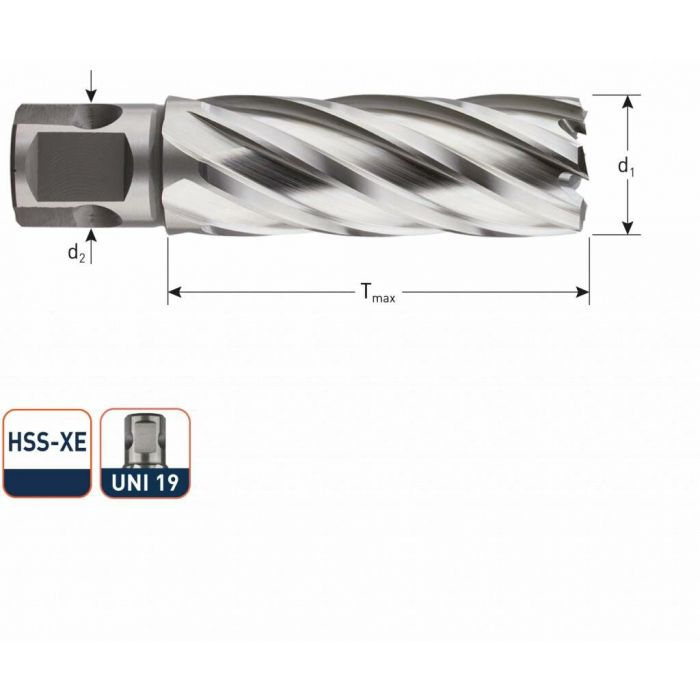 Rotec HSS-XE Kernboor silver-line 55 mm (UNI) 12 - 40 mm