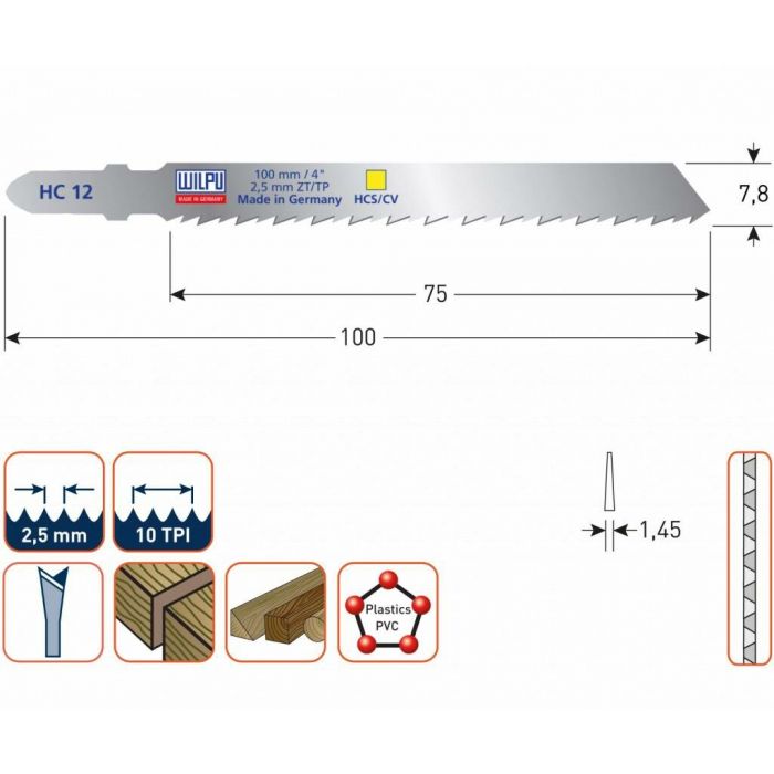 Wilpu Decoupeerzaagblad HC12 5 stuks - 510.0041