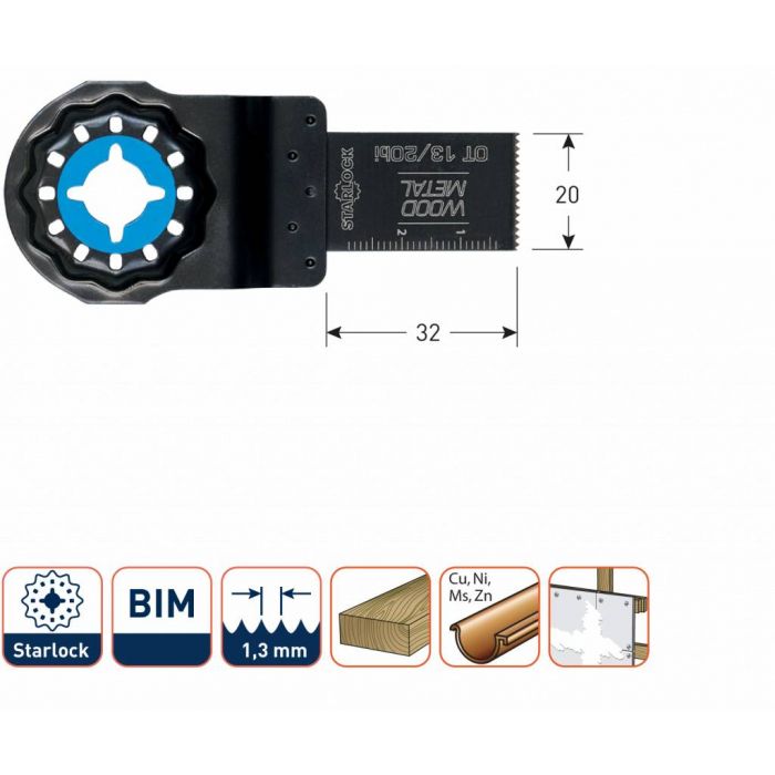 Rotec Invalzaagblad OT 13/20bi - starlock - hout/ metaal