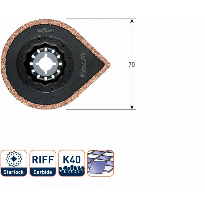 Rotec Tegellijmverwijderaar OX 70K4 - starlock - 519.0250