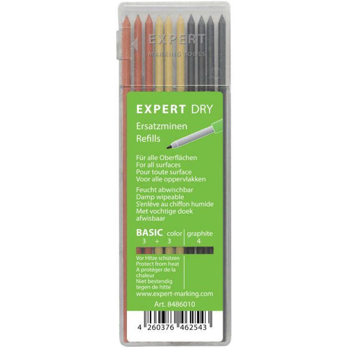 Expert Dry Basic navulset - 4x grafiet + 3x geel en 3x rood - 10 stuks - 8486010