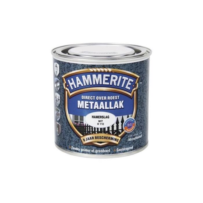 Hammerite Metaallak hamerslag H110 wit 250ML