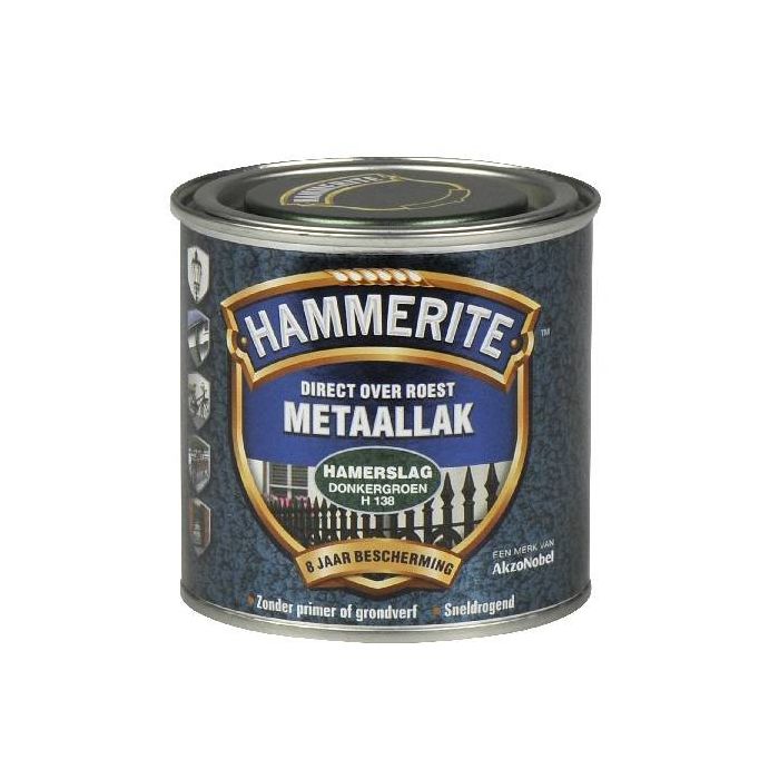 Hammerite Metaallak hamerslag H138 donker groen 250ML