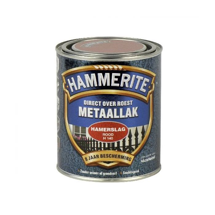 Hammerite Metaallak hamerslag H140 rood 250ML