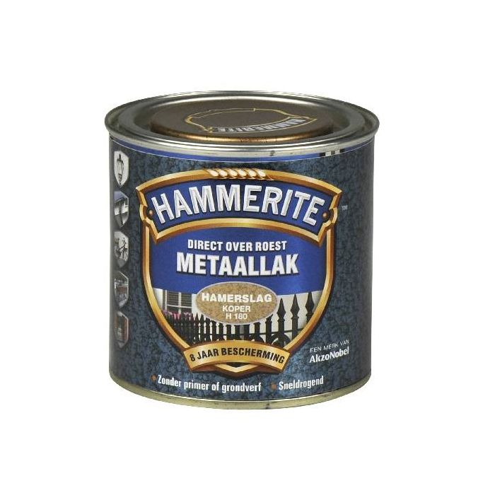 Hammerite Metaallak hamerslag H180 koper 250ML