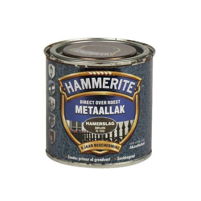 Hammerite Metaallak hamerslag H150 bruin 250ML