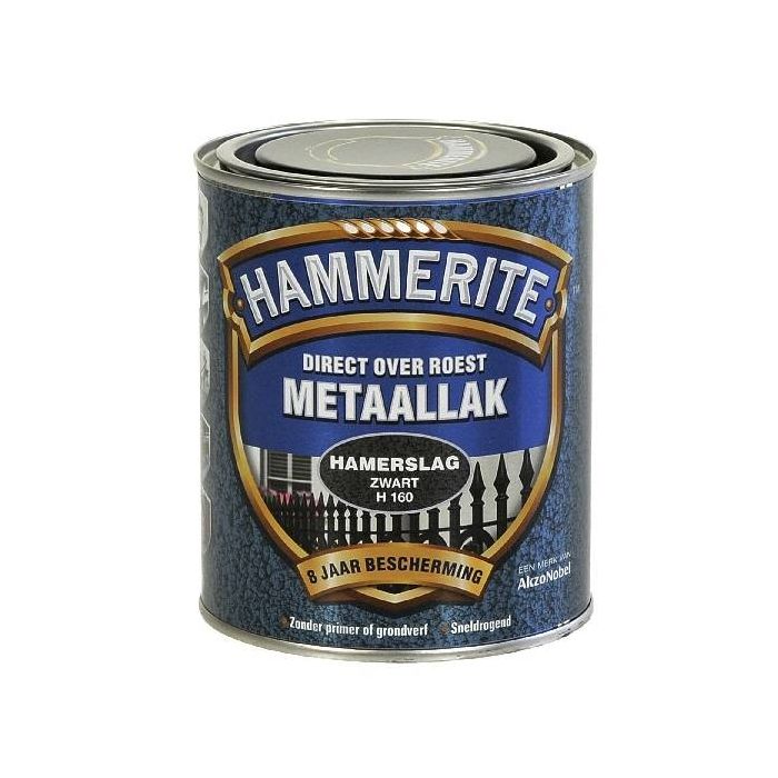 Hammerite Metaallak hamerslag H160 zwart 750ML