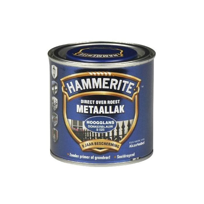 Hammerite Metaallak hoogglans S028 stand blauw 250ML