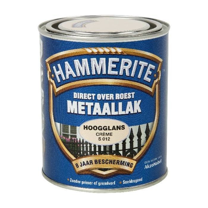 Hammerite Metaallak hoogglans S012 creme 750ML