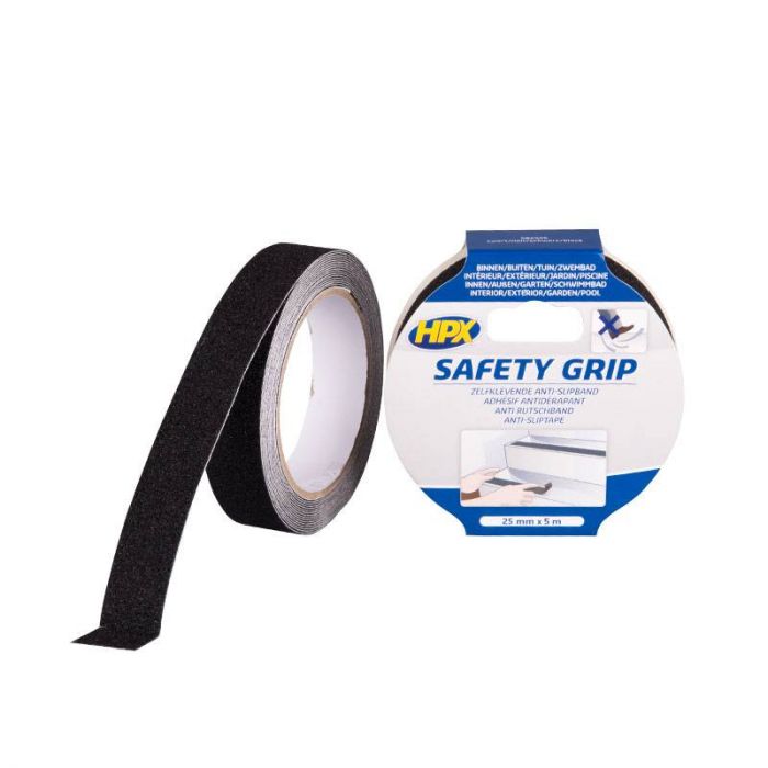 HPX Anti-slip safety grip tape zwart 25 mm x 5 meter SB2505