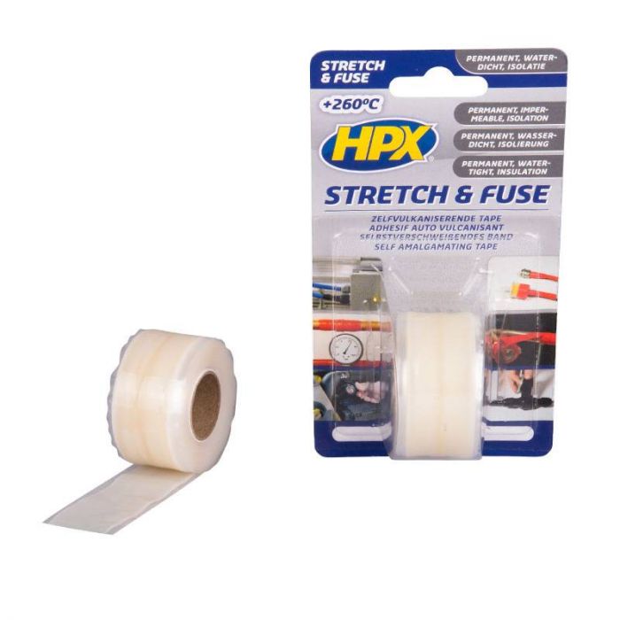 HPX Stretch & Fuse vulkaniserende tape - 25 mm x 3 meter - transparant - SI2503