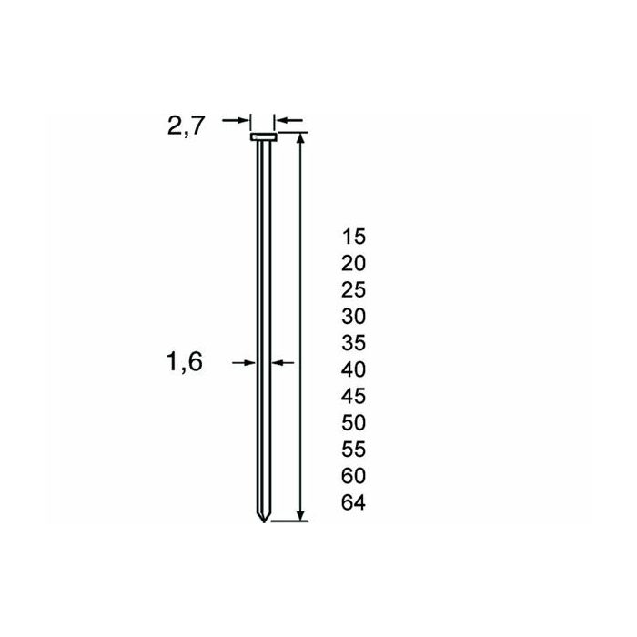 Dutack brad SKN16/15 mm verzinkt 2500 stuks - 5138029